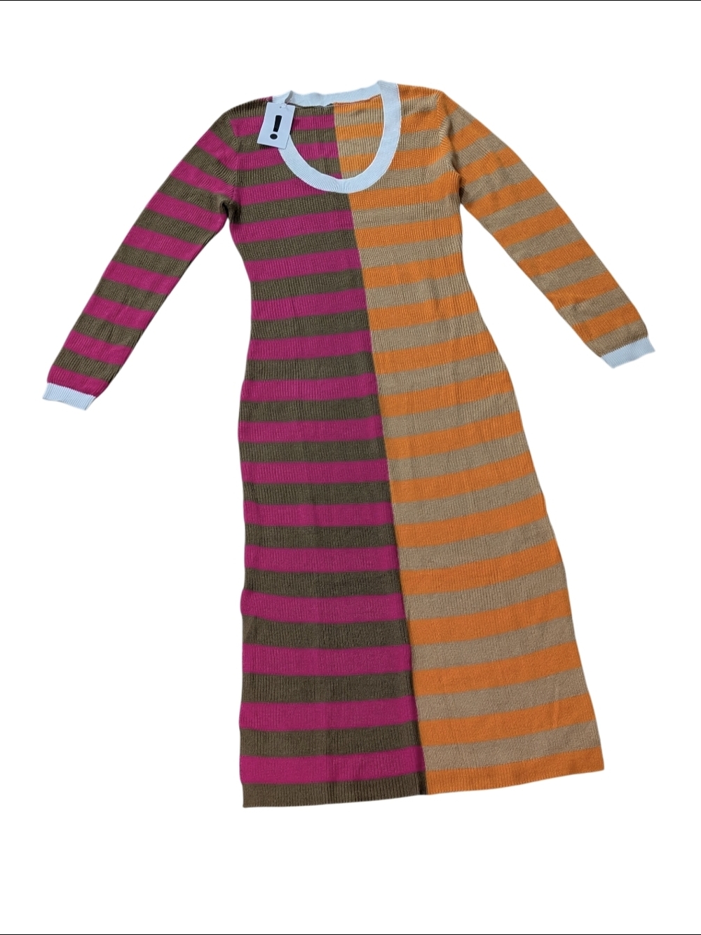 Wenrine Striped Maxi Sweater Dress in Pink & Orange - Picture 6 of 9